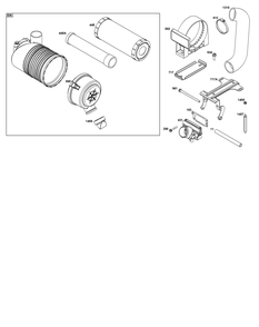 Air Cleaner Group Diagram and Parts List for 54E677-0003-J1 400000 - 699999 Briggs and Stratton Engine
